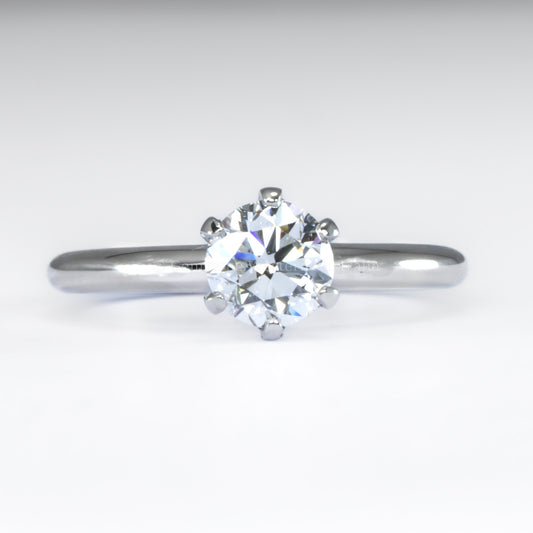 1.0 Carat GIA Certified Round Brilliant Diamond in Platinum Solitaire Setting