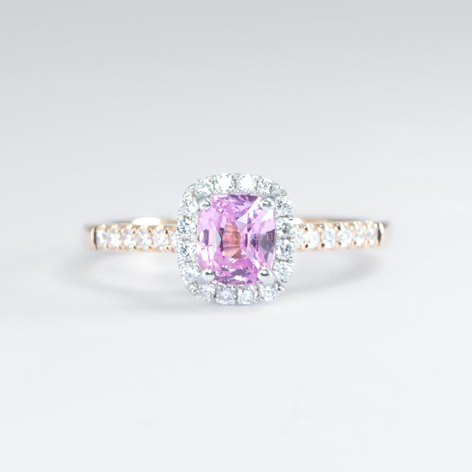 Pink Sapphire Diamond Ring