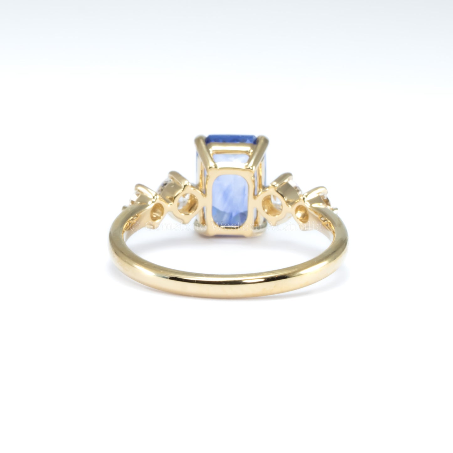 2.01ct Natural Blue Sapphire Ring with Diamond Accents in 18K Yellow Gold