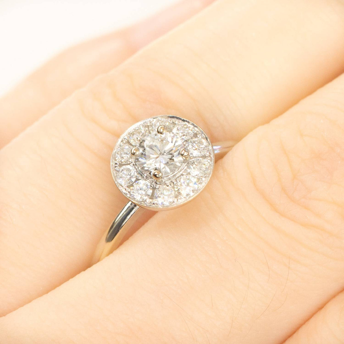 GIA Certified Diamond Engagement Ring and Wedding Band 18K Gold