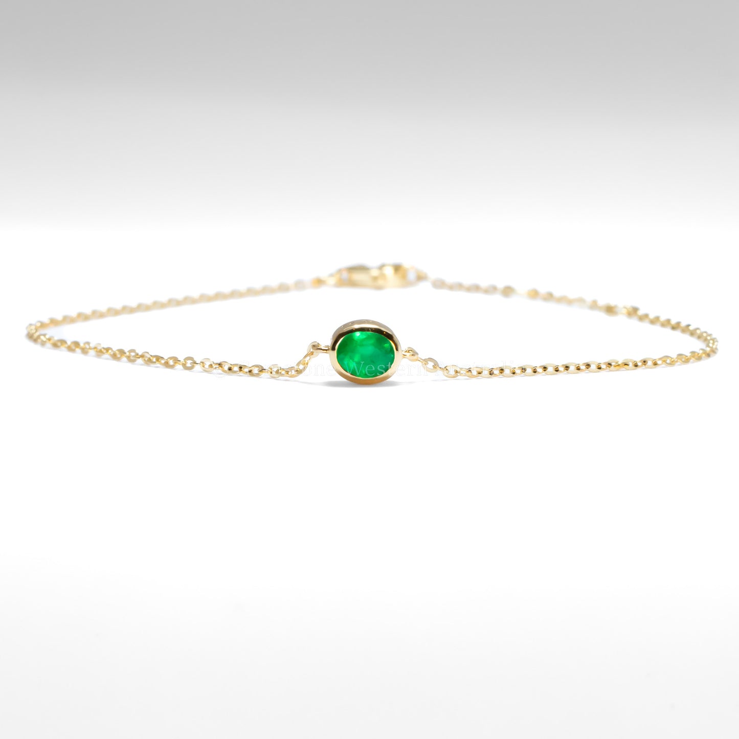 18K Yellow Gold Colombian Emerald Bracelet