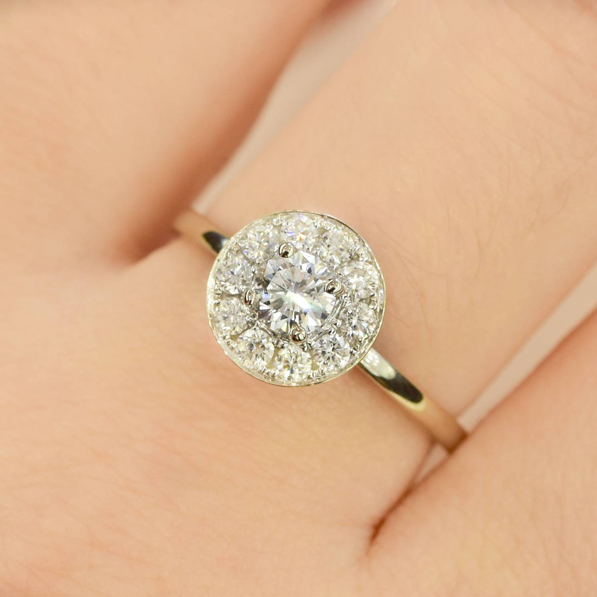 GIA Certified Diamond Engagement Ring and Wedding Band 18K Gold