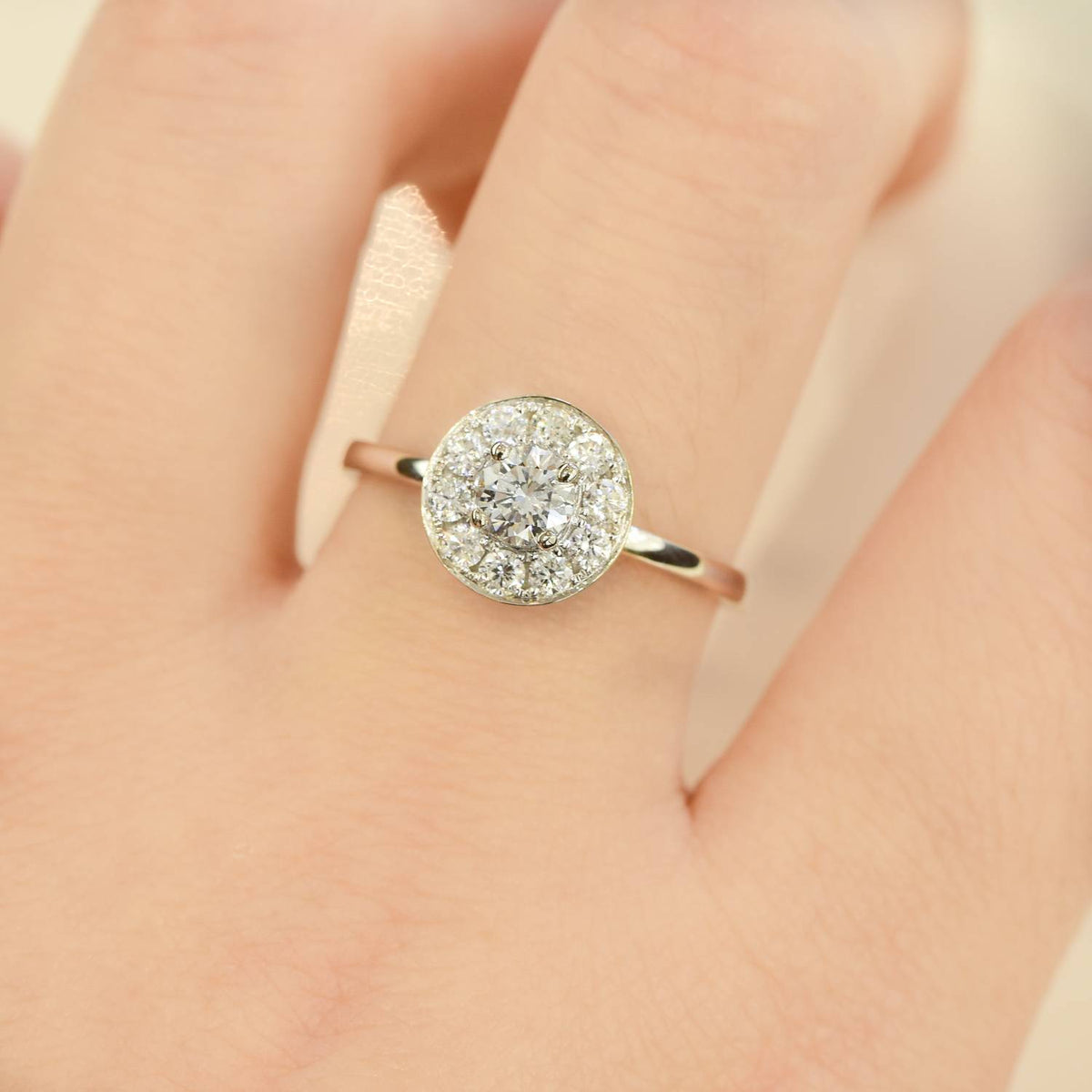 GIA Certified Diamond Engagement Ring and Wedding Band 18K Gold