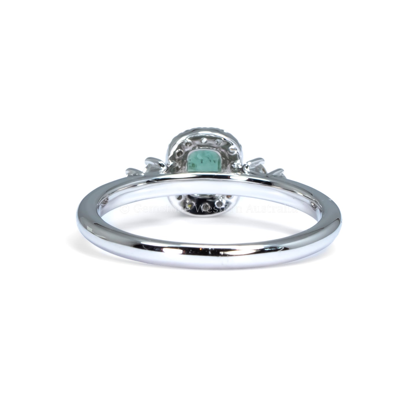 Platinum Alexandrite Ring with Diamond Halo and Side Accents