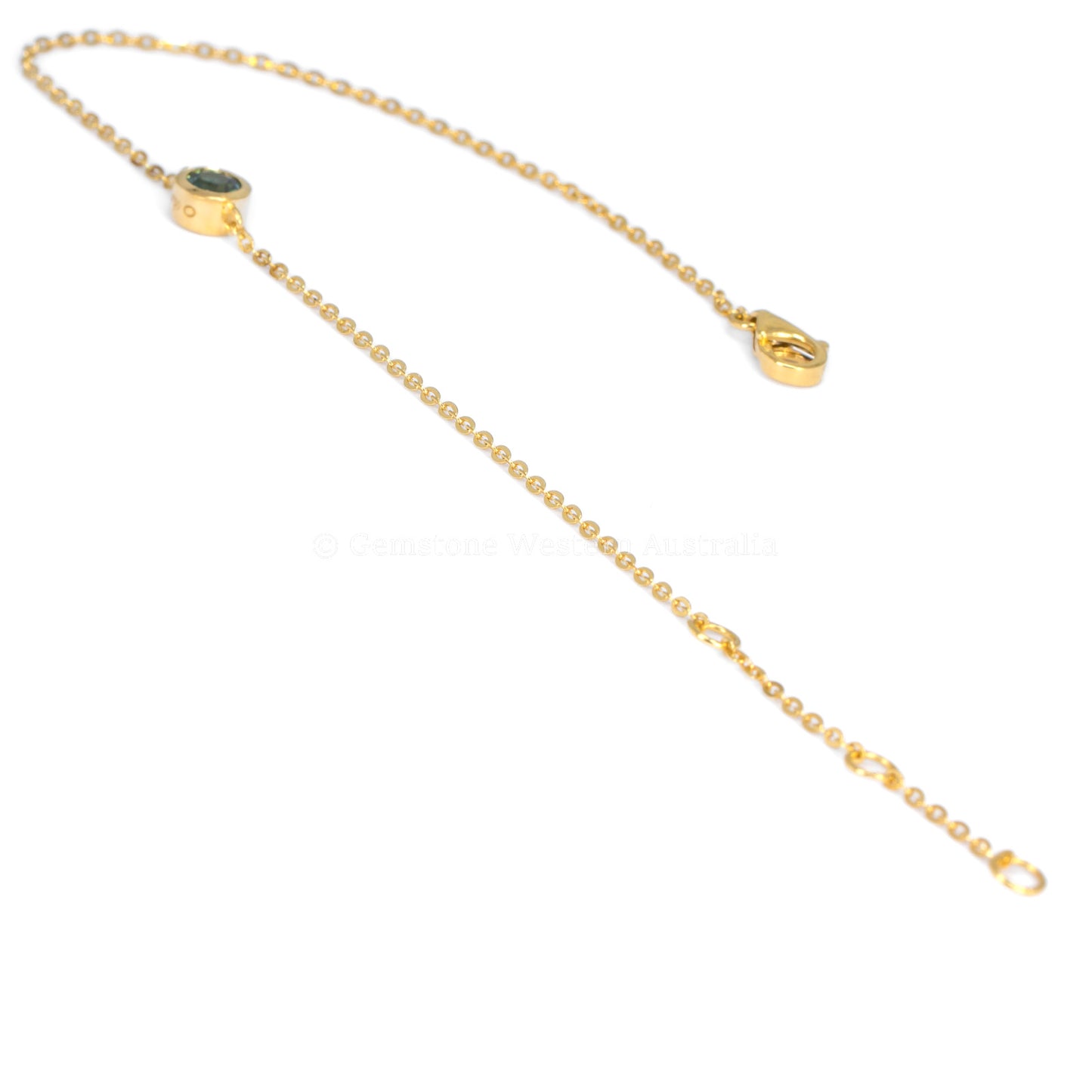Australian Teal Sapphire Bracelet in 18K Yellow Gold