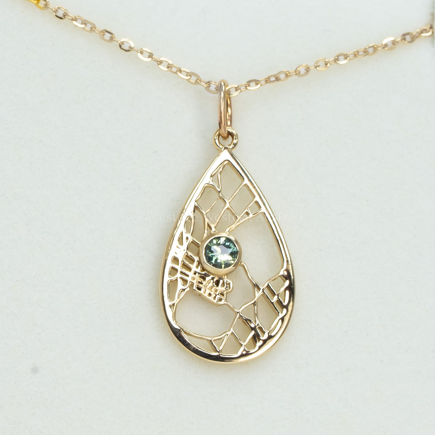 Perth Gold Map Pendant - Where City Meets River