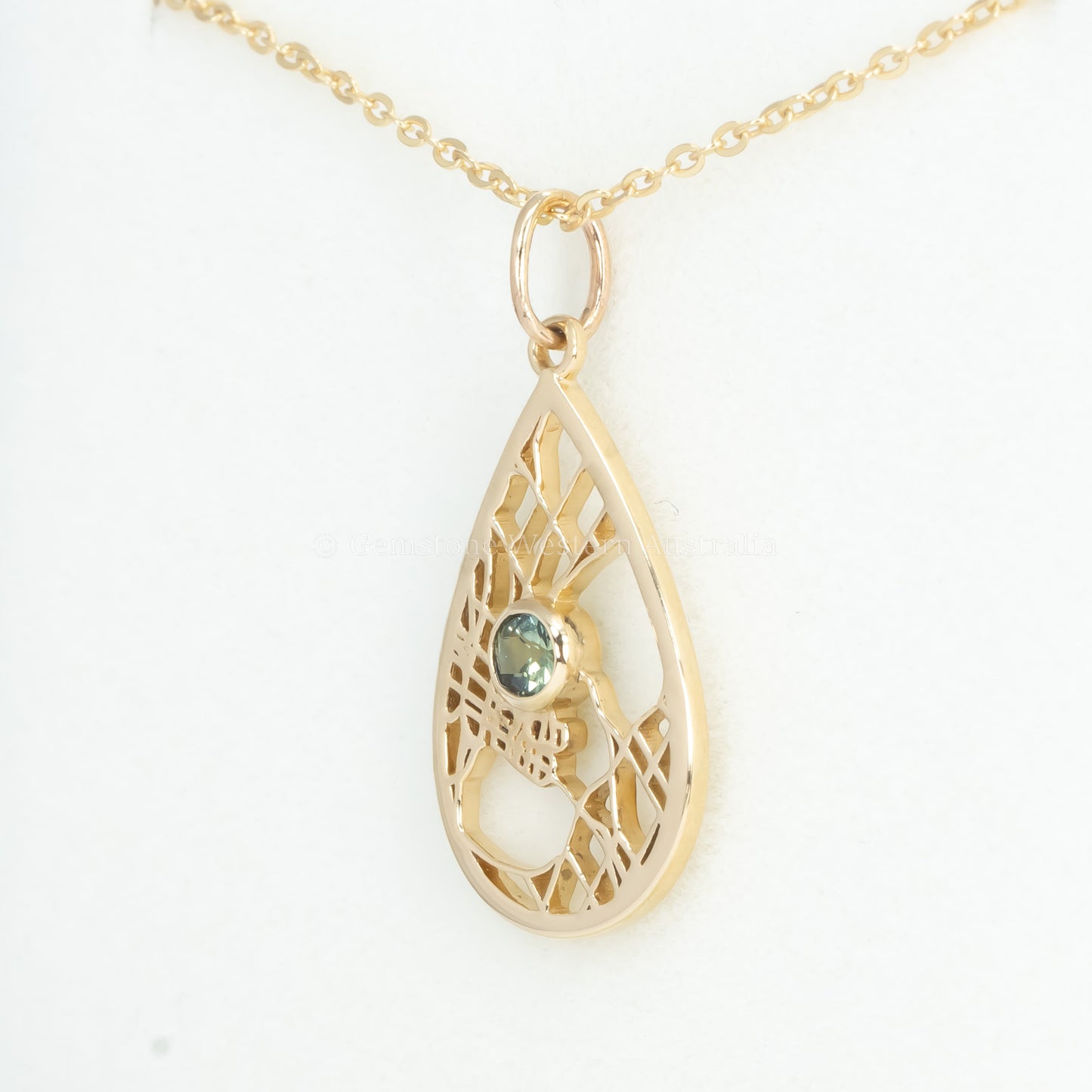 Perth Gold Map Pendant - Where City Meets River