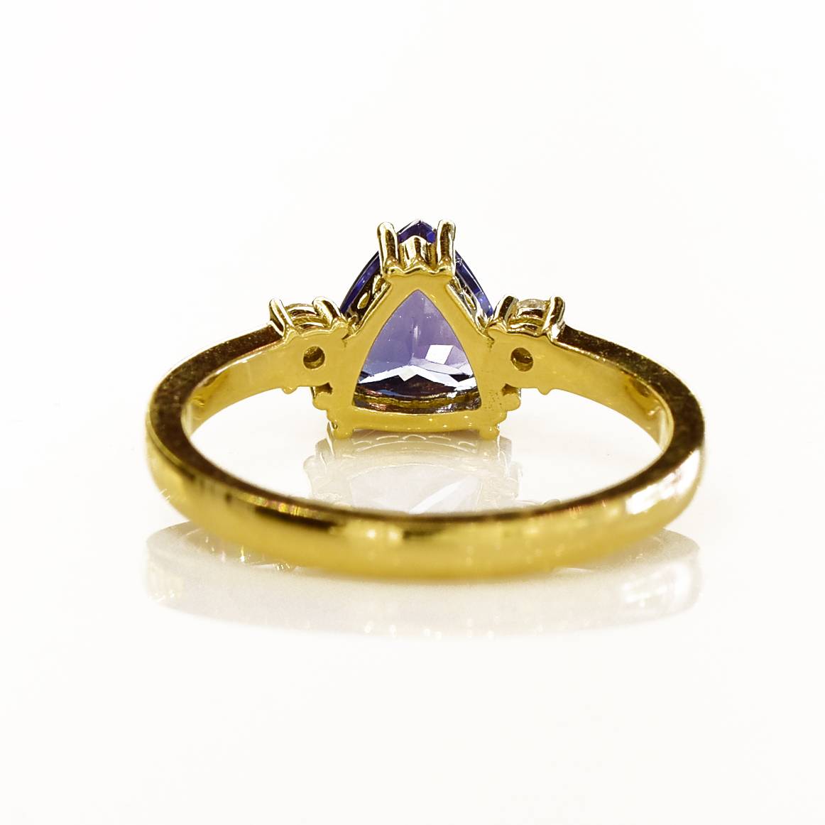 Solitaire Tanzanite and Diamond Ring
