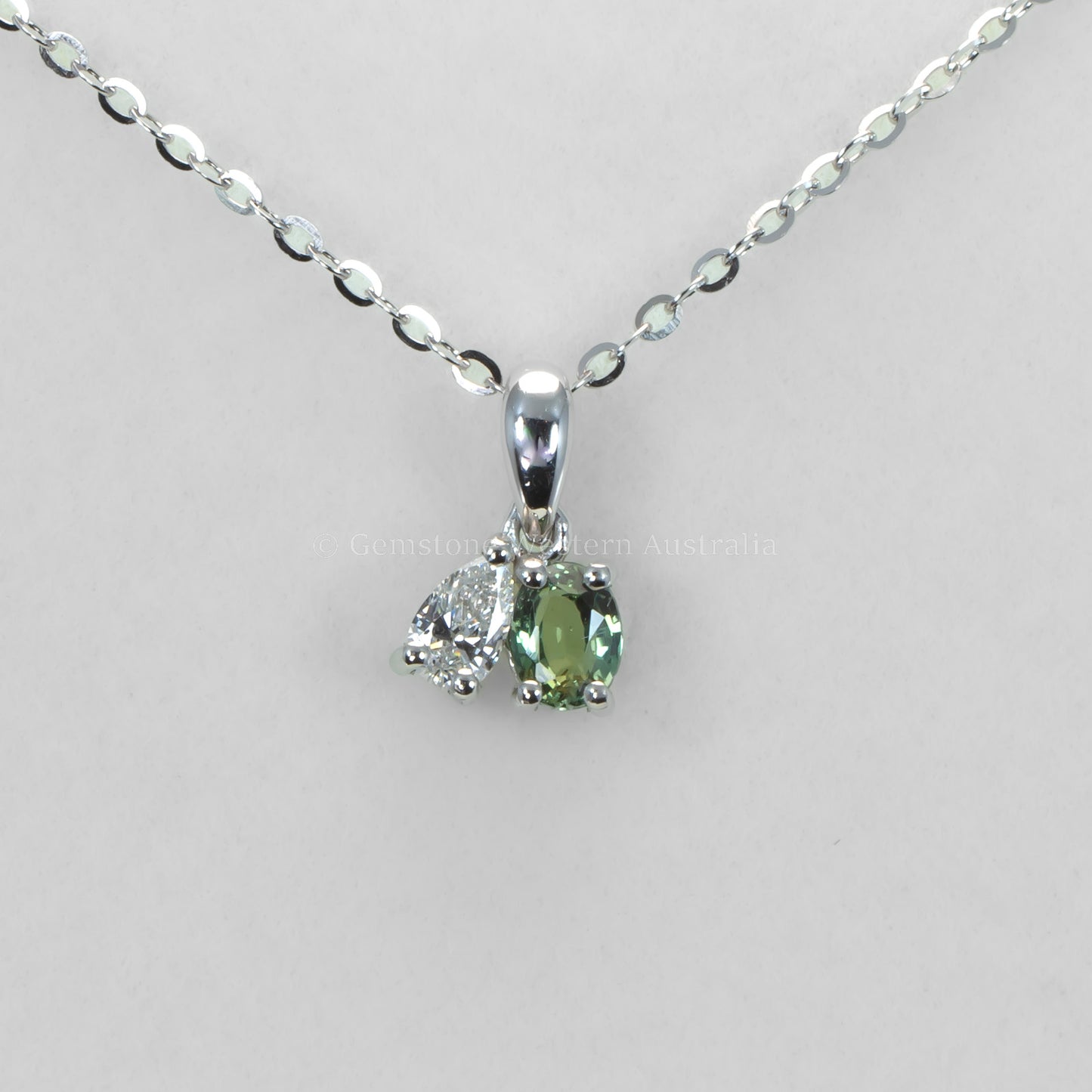 Toi et Moi Platinum Pendant with Alexandrite and Pear Diamond