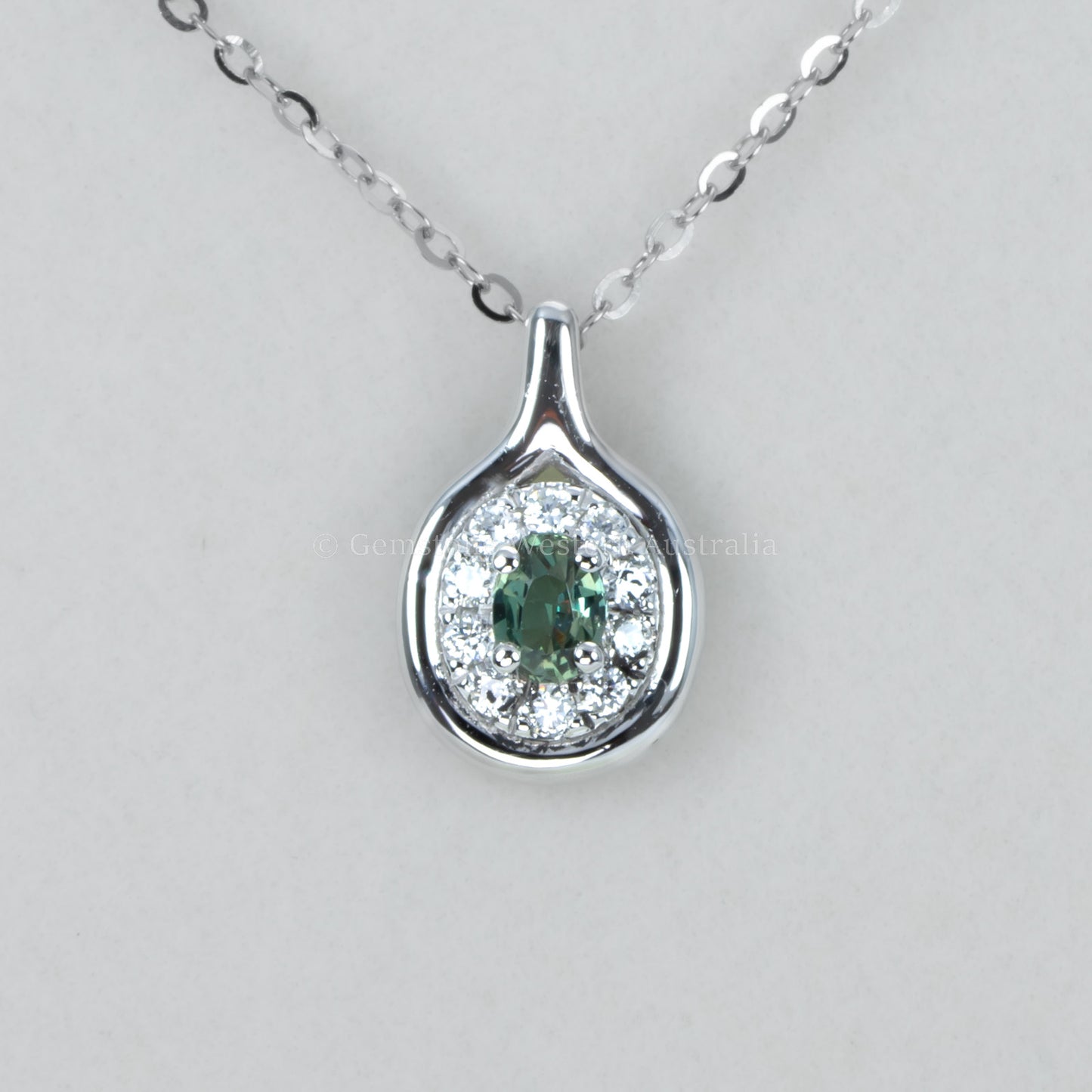 Platinum Alexandrite and Diamond Pendant with Oval Cut Centre