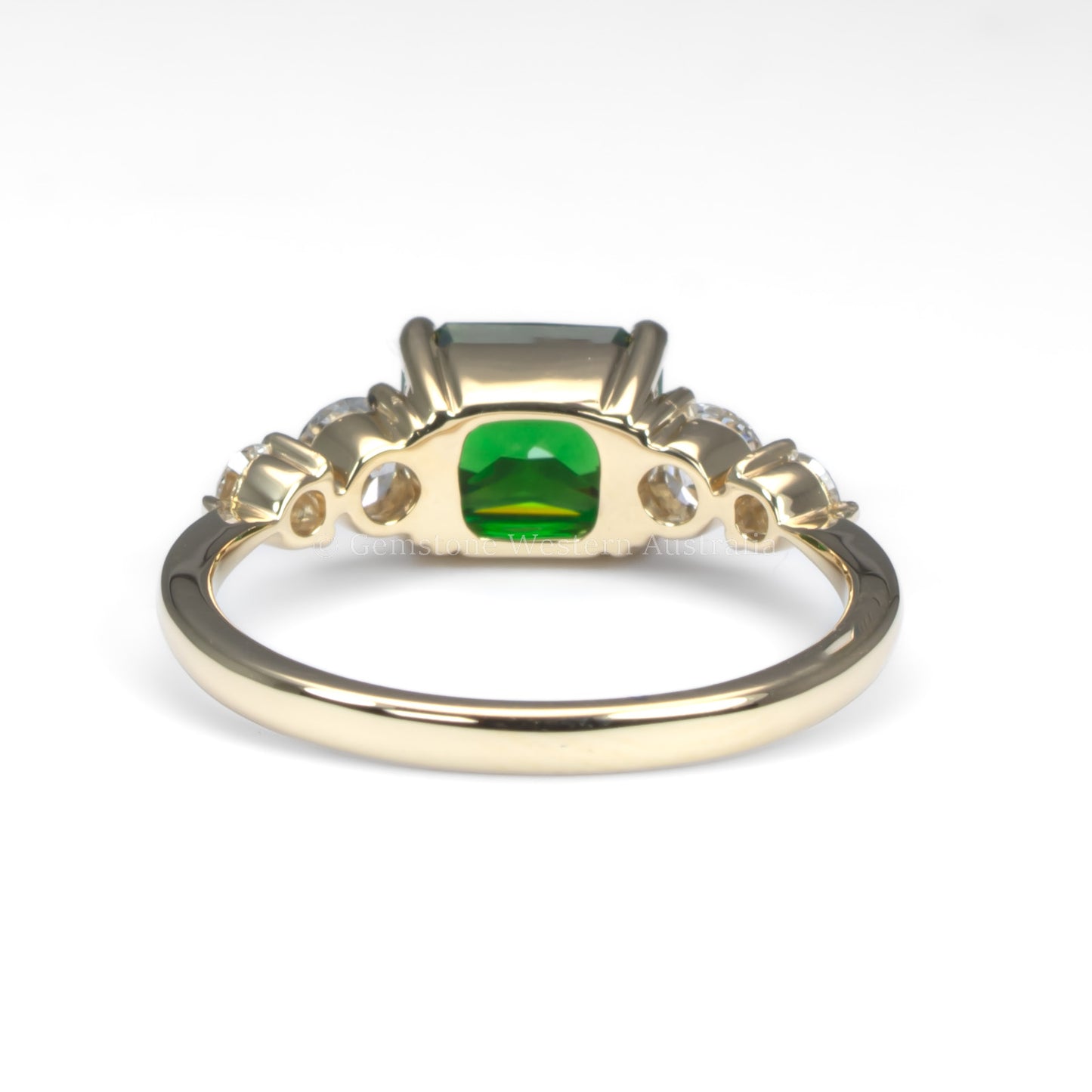 Natural Tsavorite Garnet Ring with GIA-Certified Diamonds