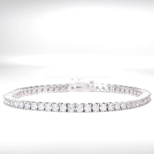 Silver Moissanite Tennis Bracelet in 925 Sterling Silver