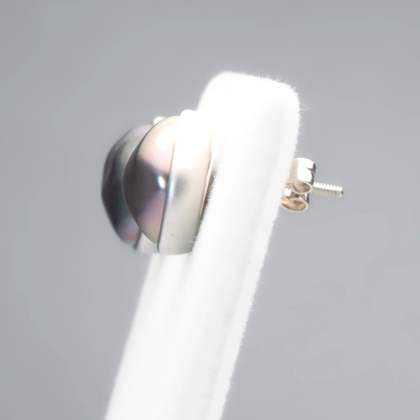 Tahitian Pearl Stud Earrings in 18K White Gold