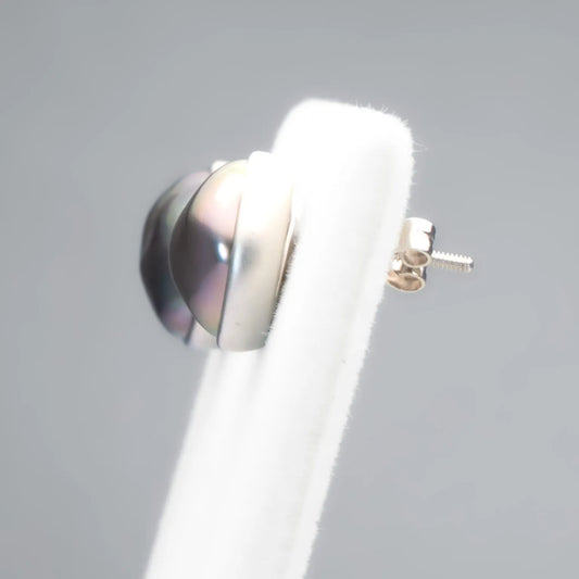 Tahitian Pearl Stud Earrings in 18K White Gold