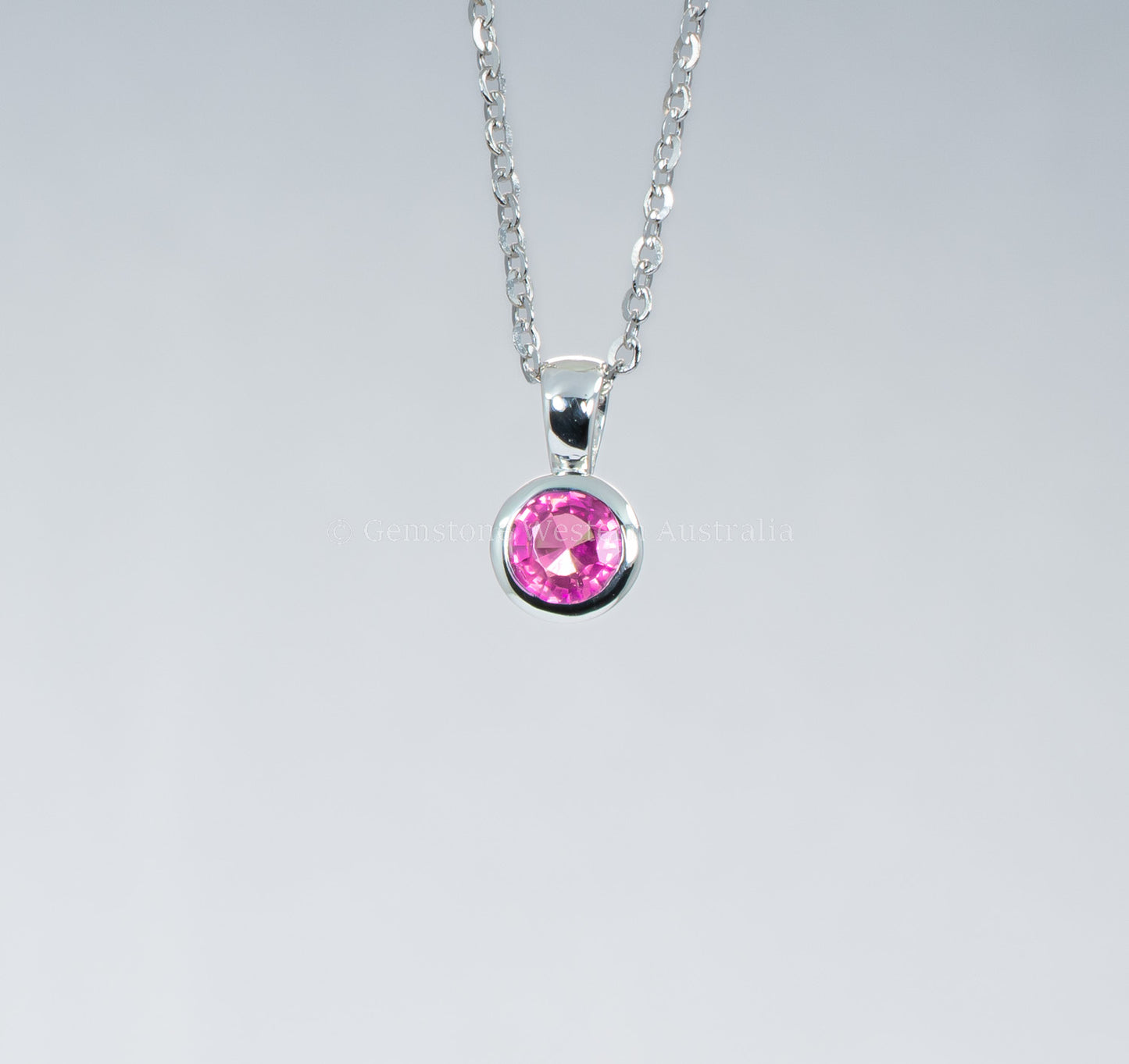 Natural Unheated Pink Sapphire Platinum Pendant