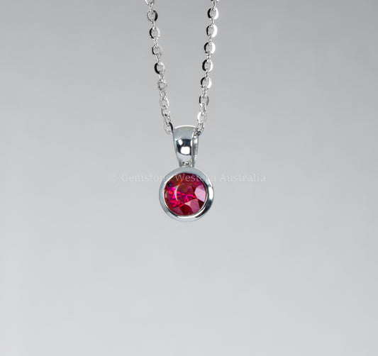 Natural Unheated Ruby Platinum Pendant