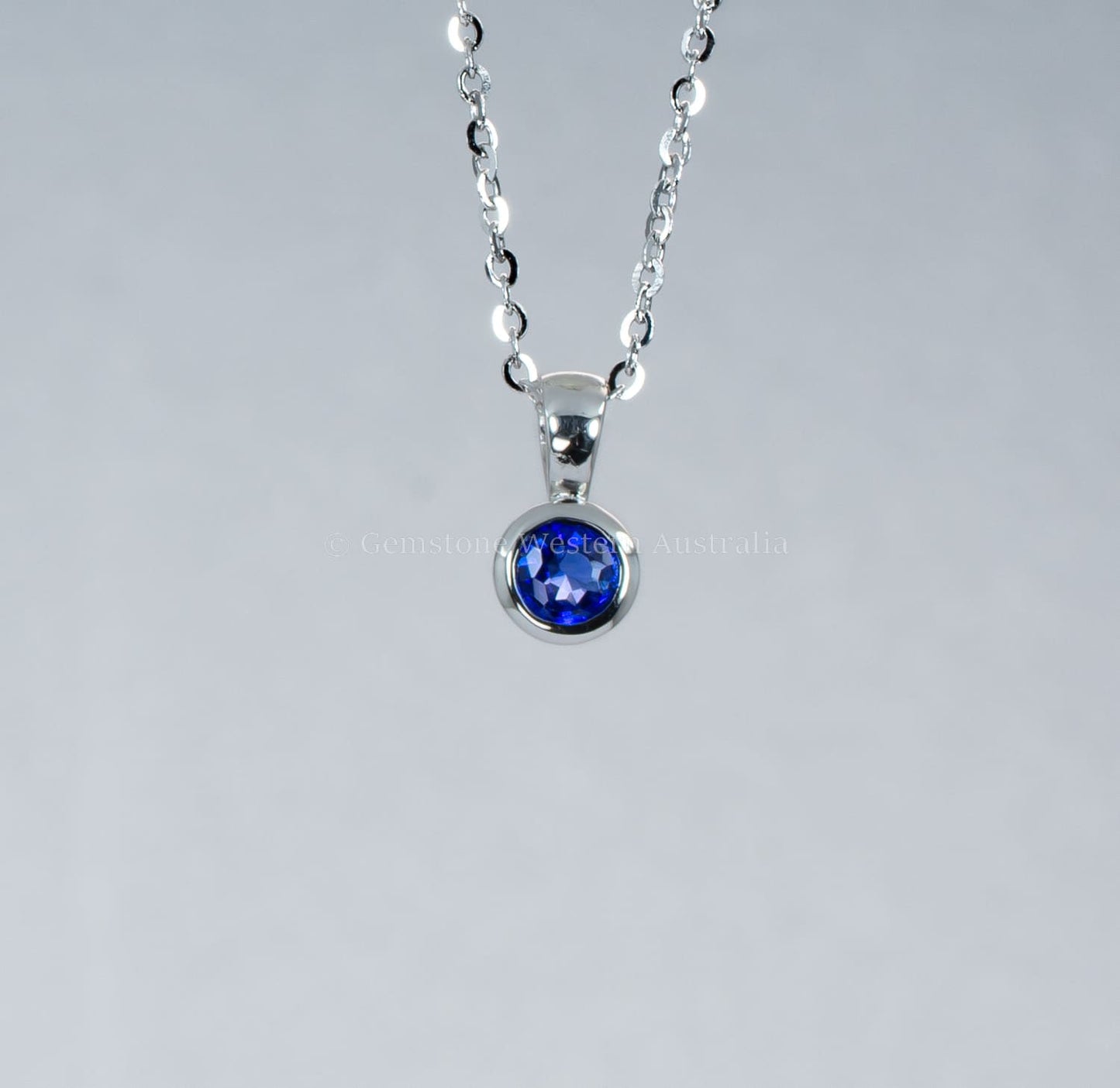 Natural Unheated Blue Sapphire Platinum Pendant