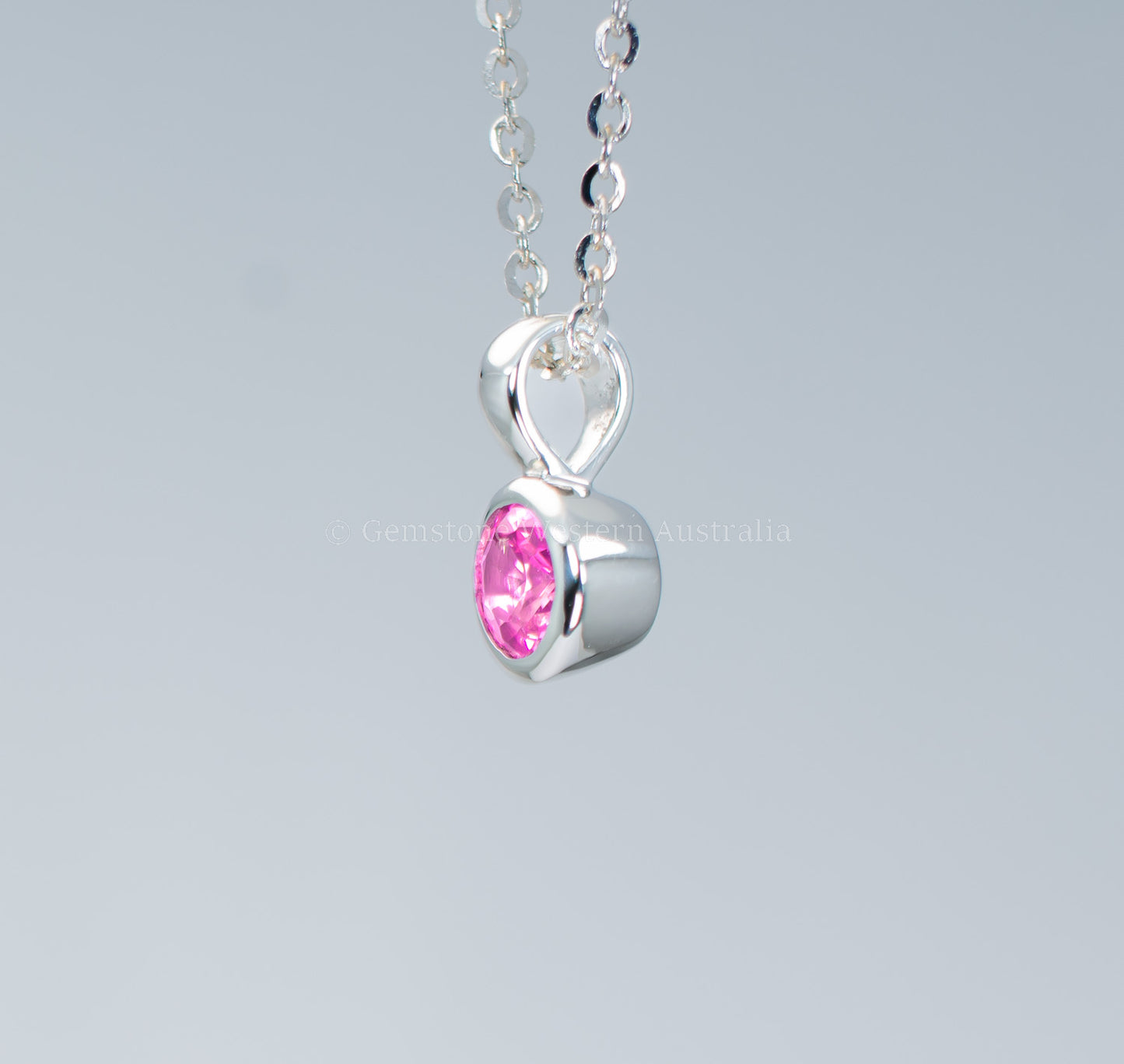 Natural Unheated Pink Sapphire Platinum Pendant