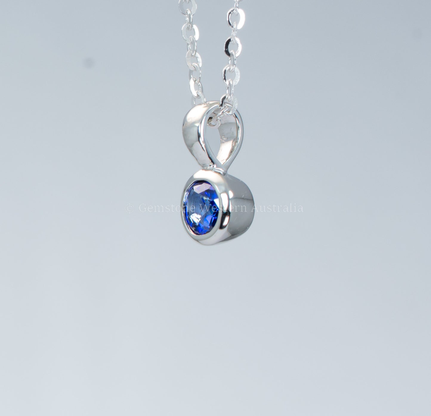 Natural Unheated Blue Sapphire Platinum Pendant
