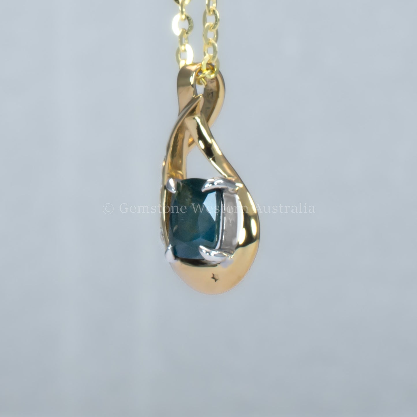 Natural Alexandrite & Diamond Teardrop Pendant in 18K Yellow Gold