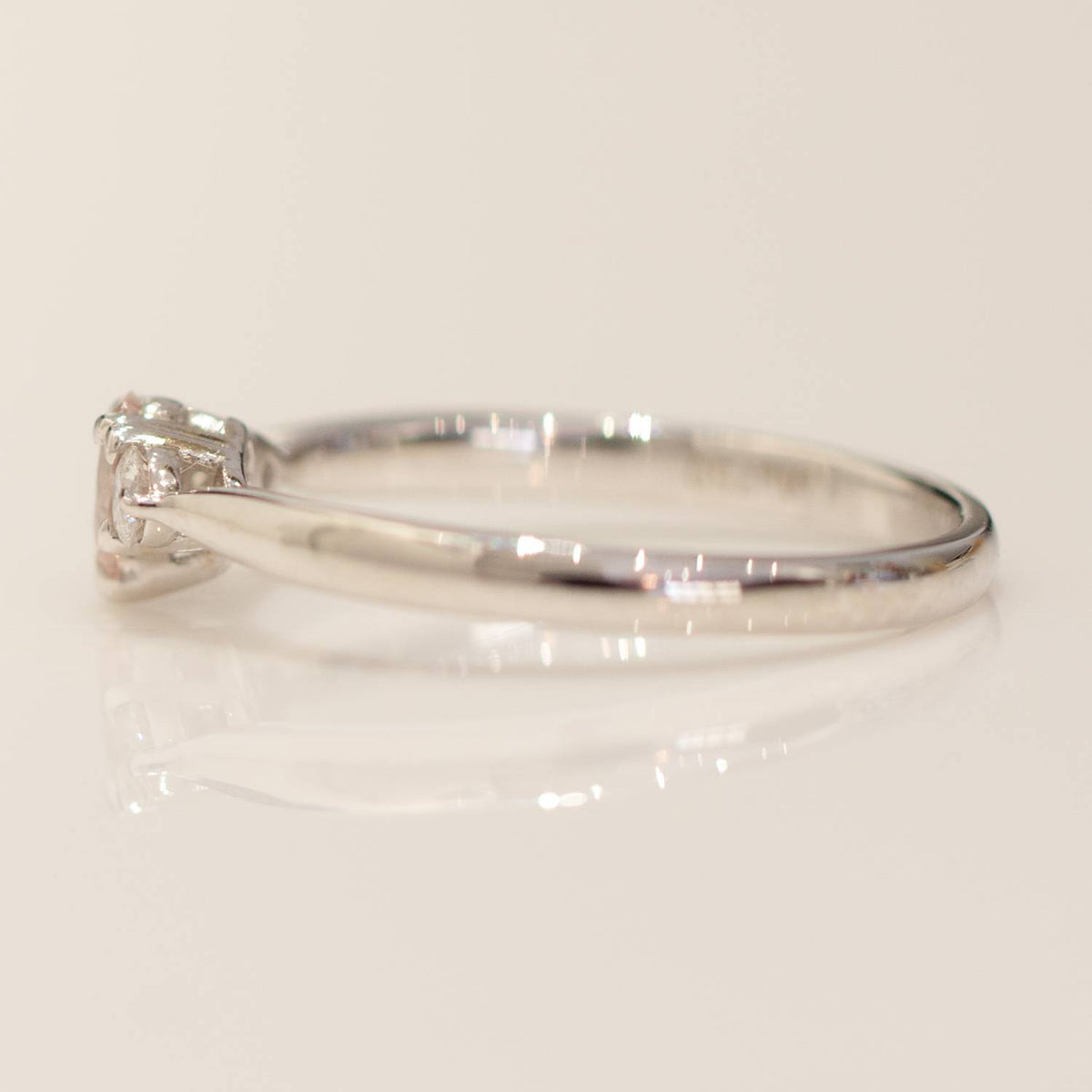 Pear shaped Argyle Pink Diamond Ring with Diamond Accents in 18K Gold