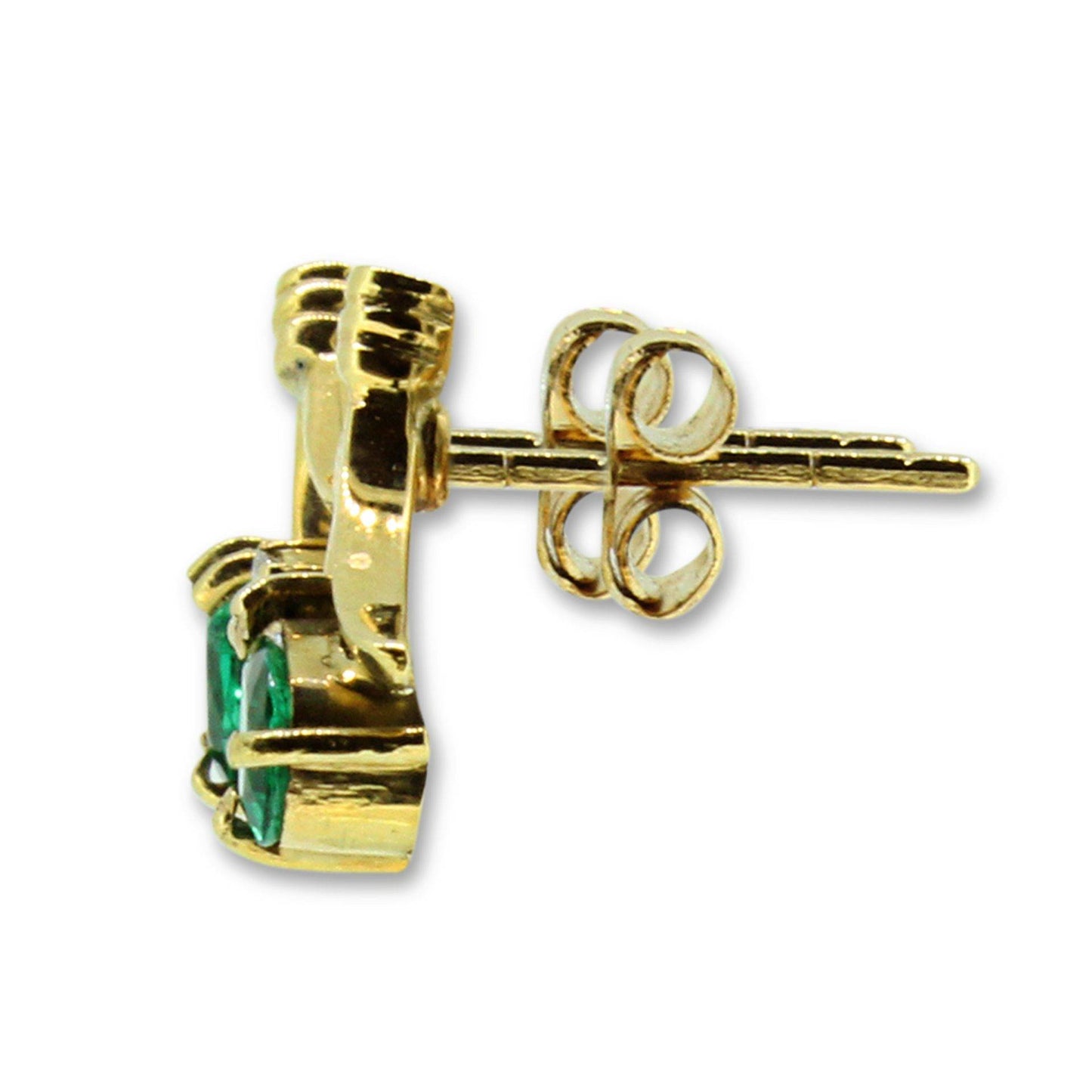 Pear Emerald Diamond Earrings 18k Gold