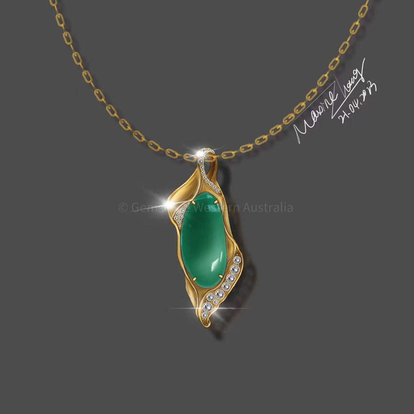 17.0 carats Colombian Emerald Statement Pendant