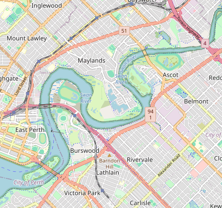 Perth Gold Map Pendant - Where City Meets River