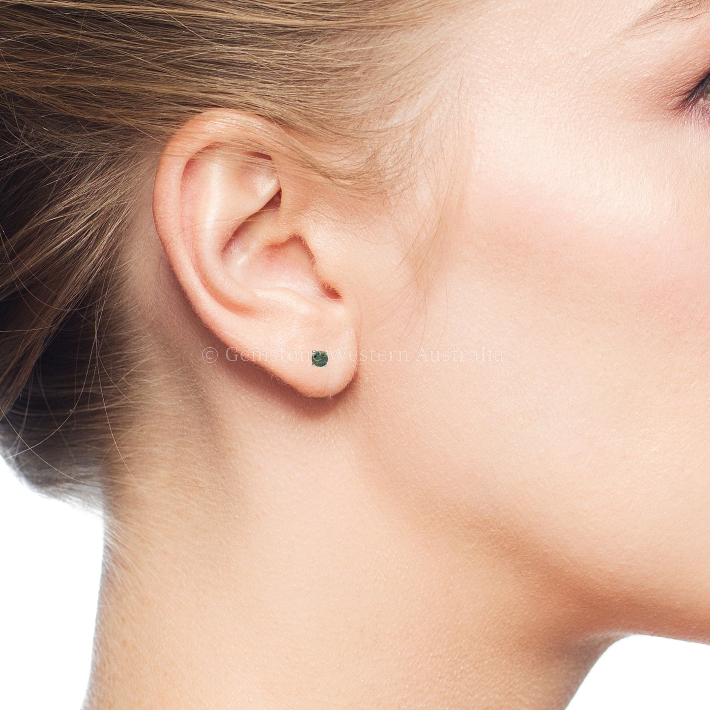 Australian Teal Sapphire Stud Earrings – 0.55ct in 18K White Gold