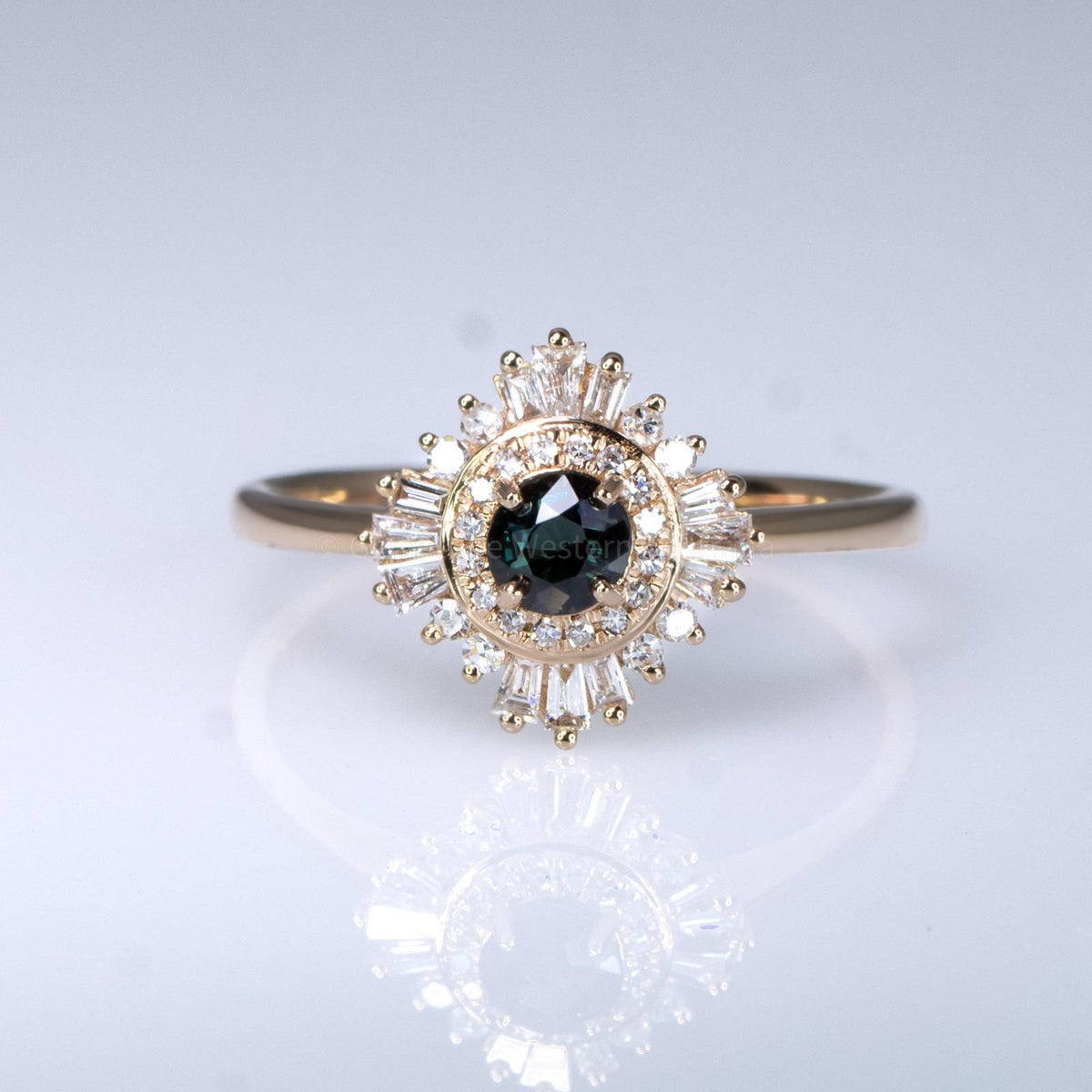 Natural Alexandrite Ring - Art Deco Alexandrite Ring 18K Rose Gold