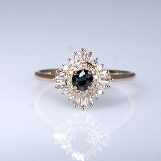 Natural Alexandrite Ring - Art Deco Alexandrite Ring 18K Rose Gold