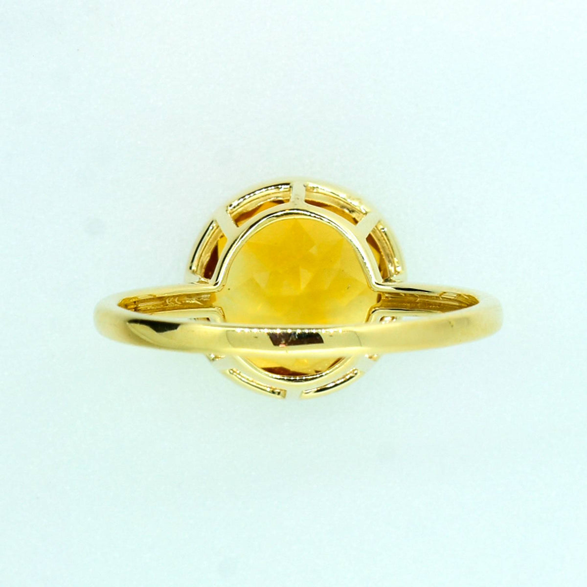 Round Cut Natural Citrine Dress Cocktail Ring in 9K Yellow Gold