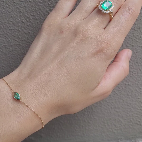 3.55ct Cushion Colombian Emerald Statement Ring