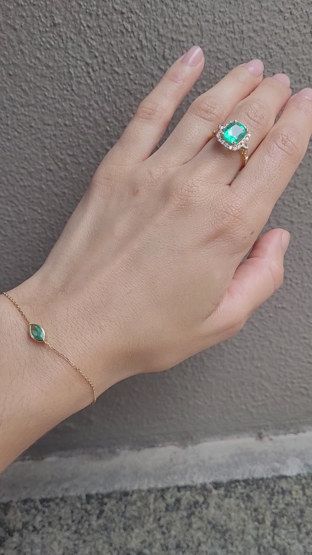 3.55ct Cushion Colombian Emerald Statement Ring