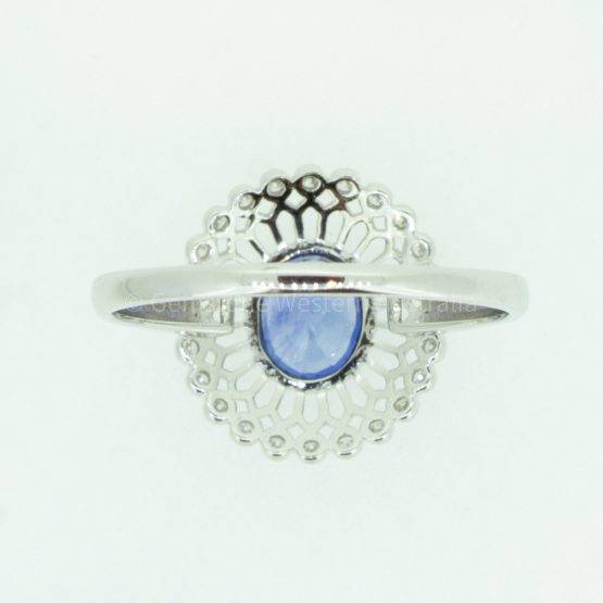 Ceylon Sapphire diamond halo ring - 198228-9