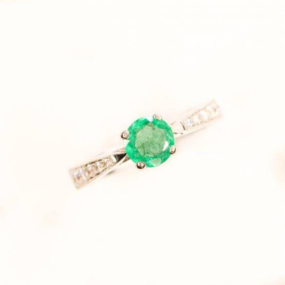 Emerald diamond ring Solitaire 198258 5