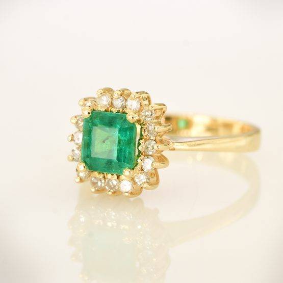 colombian emerald halo ring 198222-2