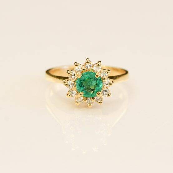 colombian emerald halo ring 198221-4