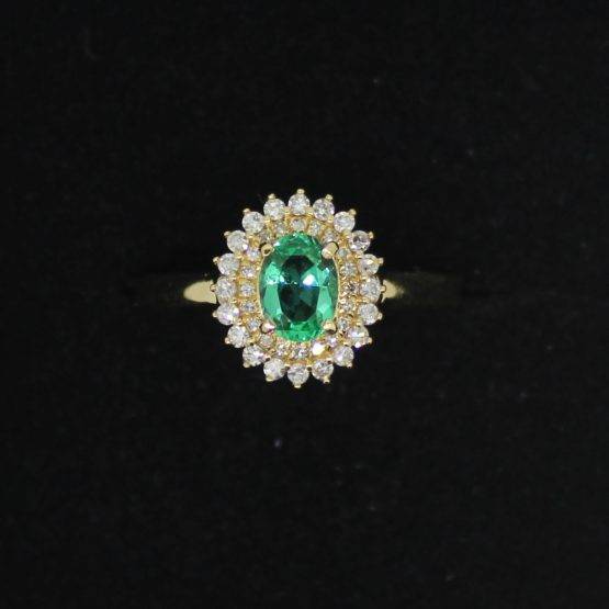 Emerald ring 18ct Yellow Gold Colombian Emerald and 40 Diamonds Ring. - Image 5