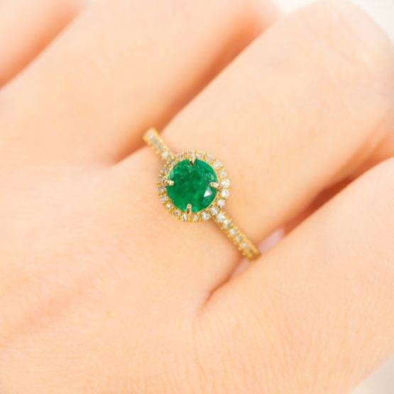emerald halo ring - 1982184