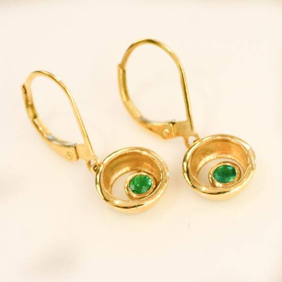 Colombian Emerald Dangle Earrings - 198247-2