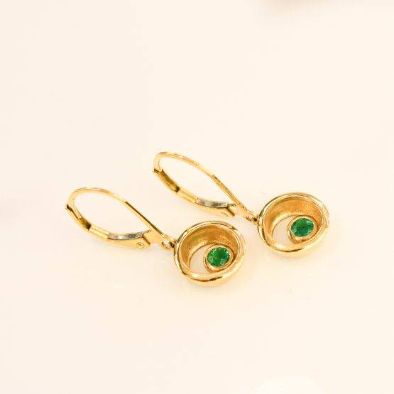 Colombian Emerald Dangle Earrings - 198247-5