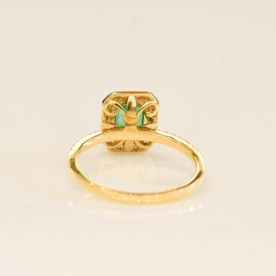 Colombian Emerald Diamond Halo Ring - 198203-5