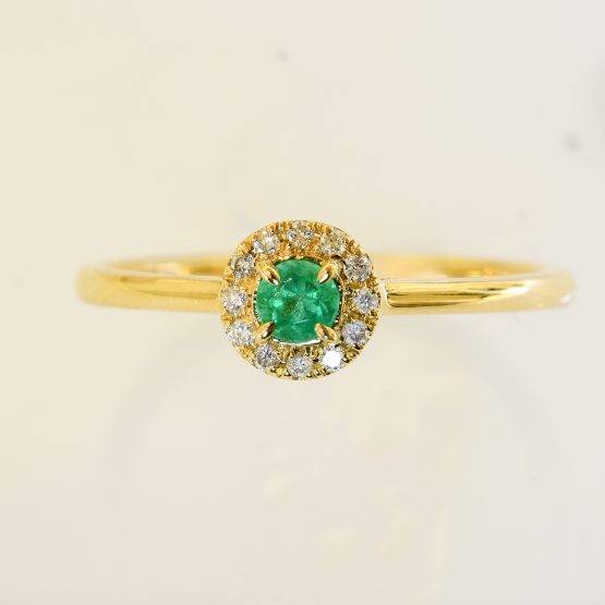 Petite Emerald Diamonds Ring - 198254-6