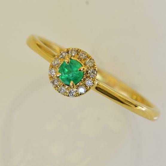 Petite Emerald Diamonds Ring - 198254-7