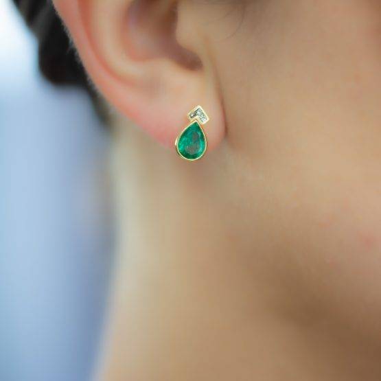 colombian emerald diamond earrings 198293-8