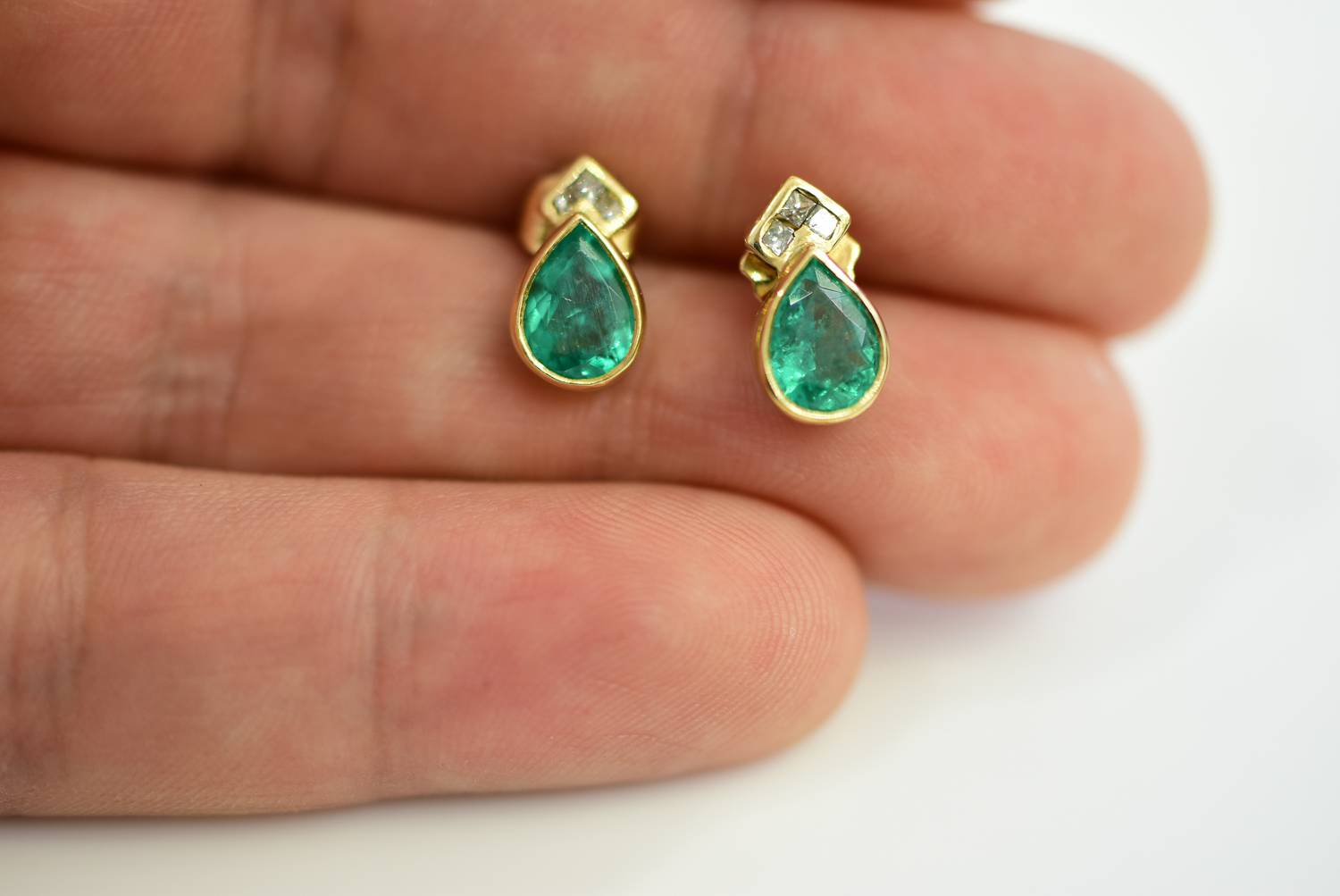 Custom Colombian Emerald Earrings  Emily Chelsea Jewelry