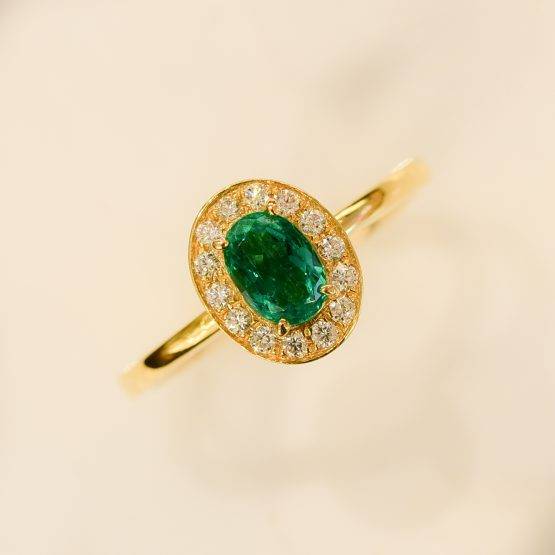 Colombian Emerald Halo Ring - 1982105-9