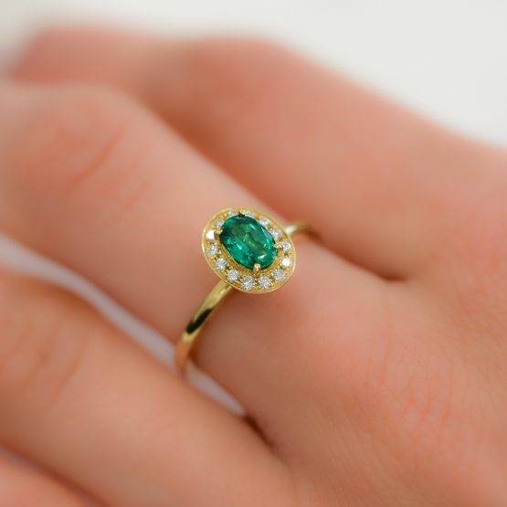 Colombian Emerald Halo Ring - 1982105-3