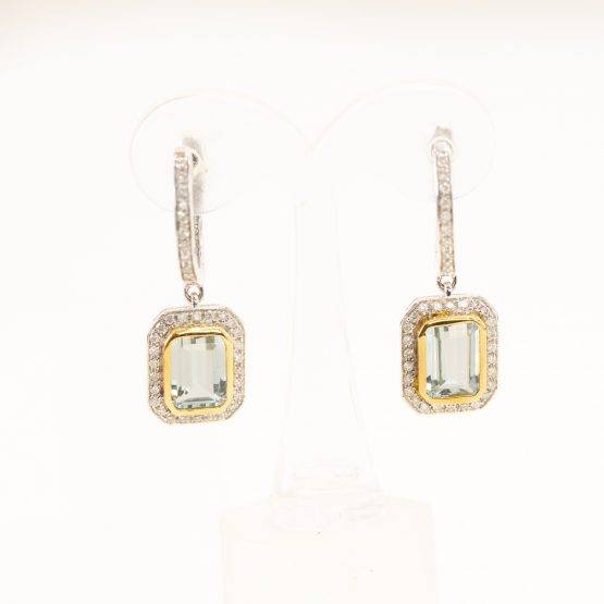 Aquamarine Diamonds Dangle Earrings-1982148-2